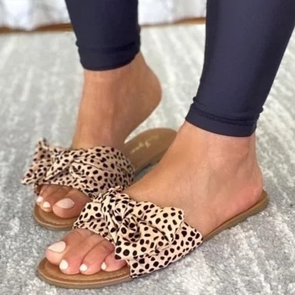 Passion of Essence Shoes - SALE! Why Knot Cheetah Sandal Slides